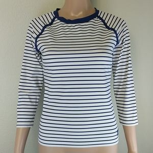 [Sperry] Top Sider Navy Blue Striped 3/4 sleeve